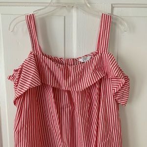 Crown & Ivy red and white striped top
